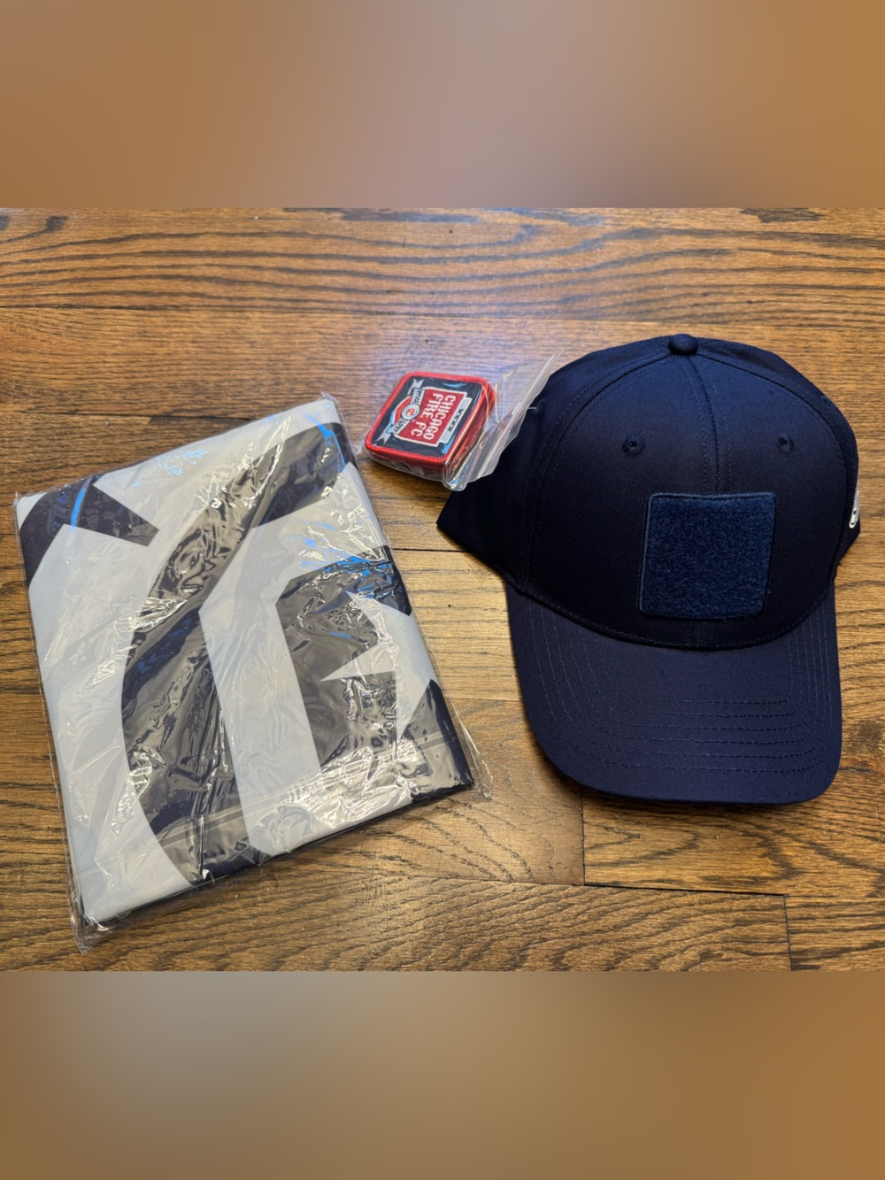 Chicago Fire FC Patch Hat + 3’ x 5’ Carvana Giveaway Flag Bundle NWT